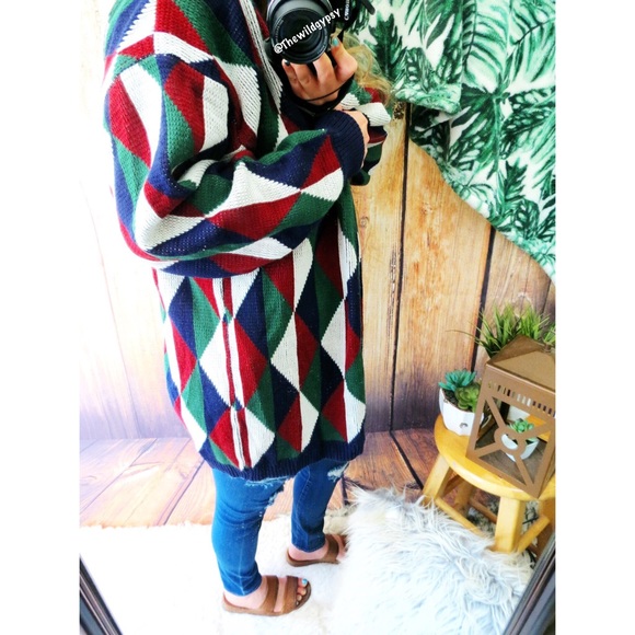 Vintage Sweaters - Vintage Chunky knit cardigan ☕️